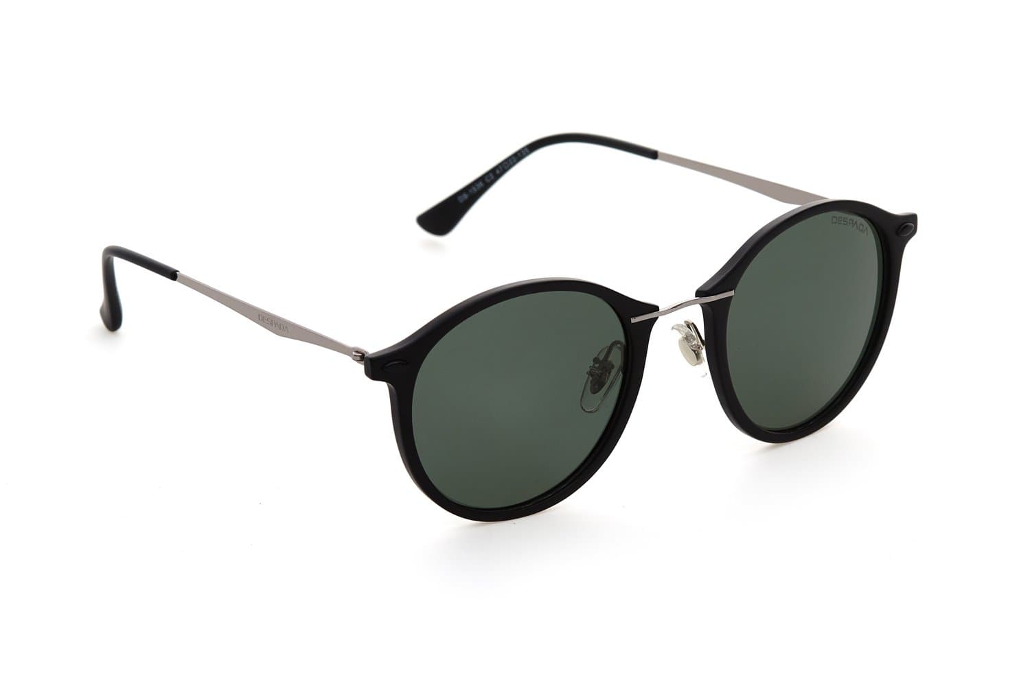 Despada, Made In ITALY Cat Eye Polarized Lens Plastic Frame Ladies & Mens Sunglasses DS1536 (Black, Green)