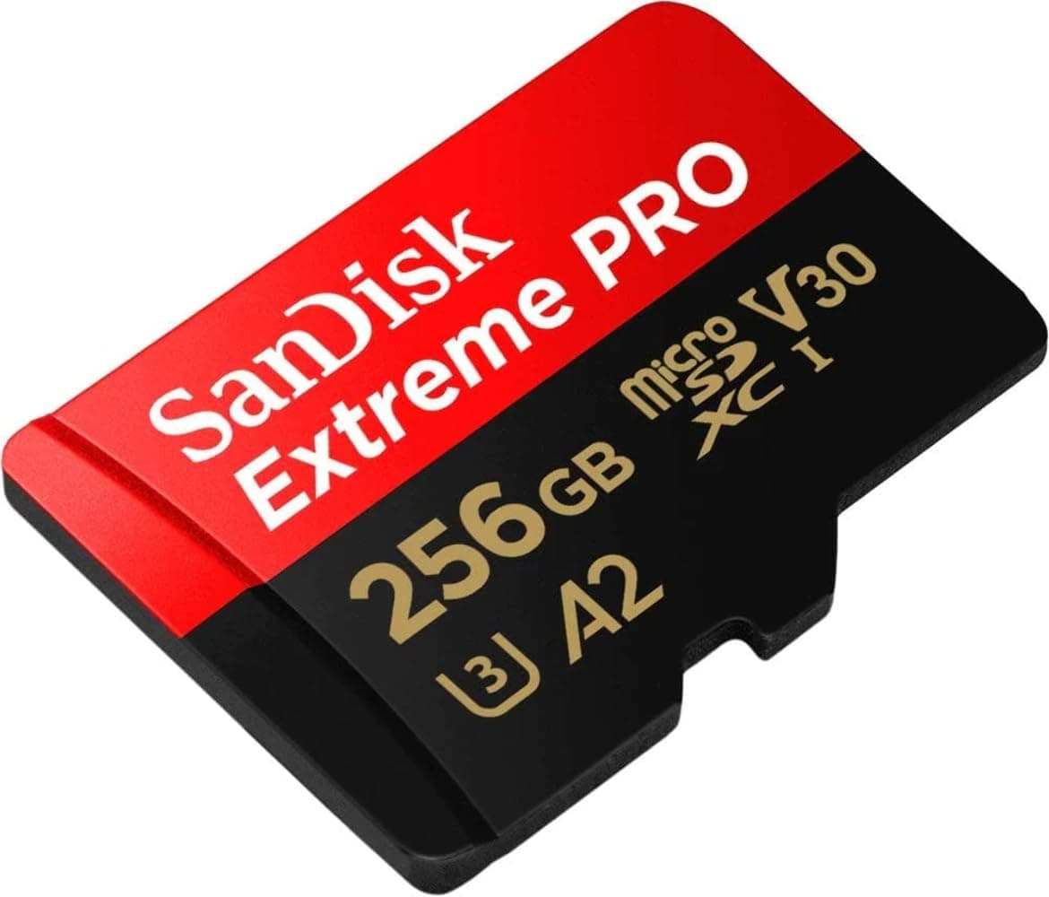 Extreme Pro 256 Gb Microsdxc Memory Card + Sd Adapter With A2 App Performance Up To 170 Mb/S, Class 10, U3, V30