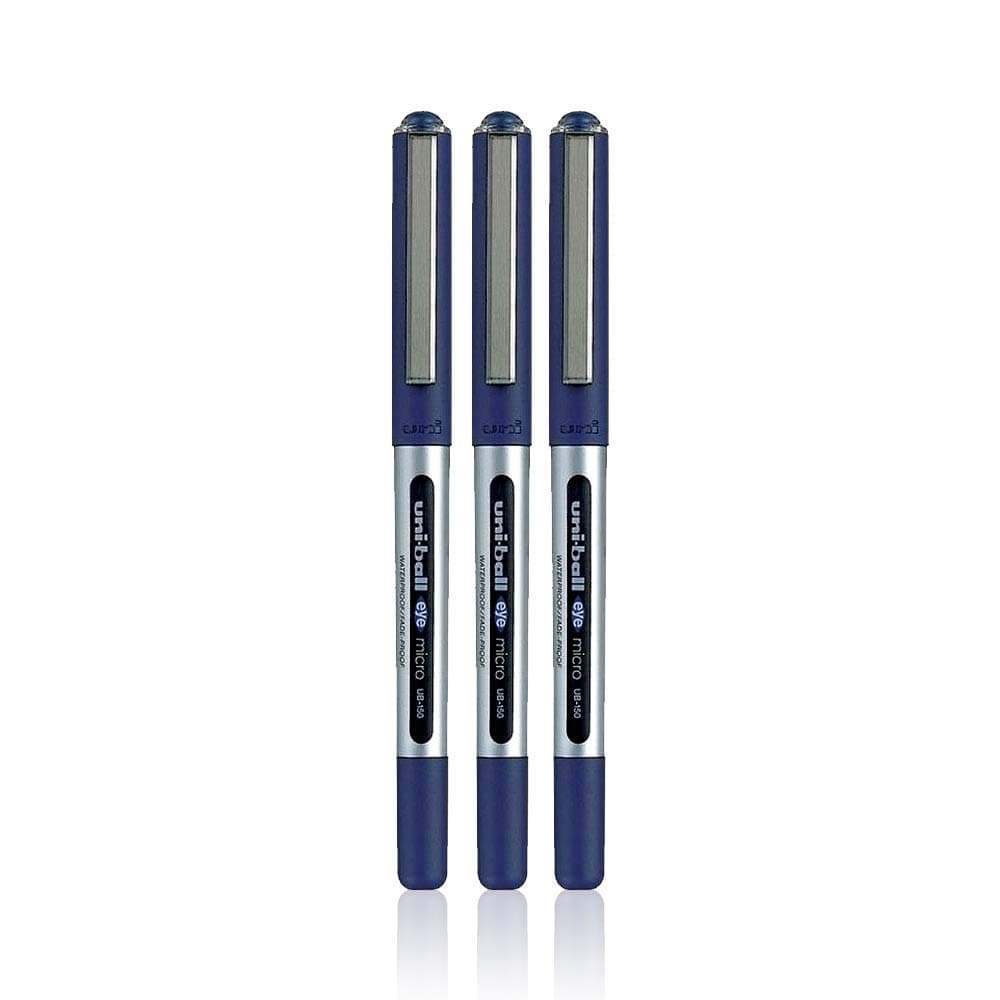 uni-ball Eye UB150 0.5mm Roller Ball Pen | Blue Ink, Pack of 3