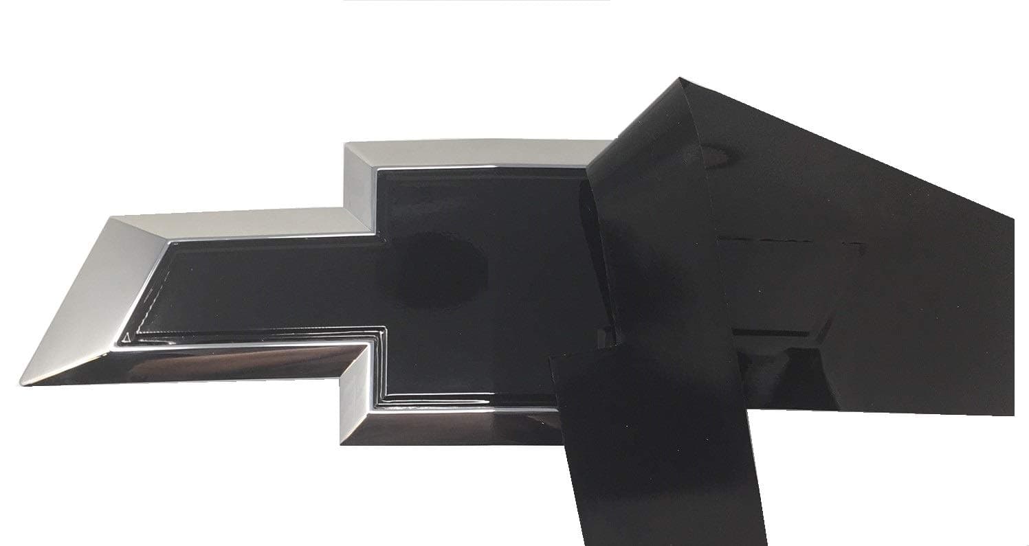 Qbc Craft Chevy Bowtie Gloss Black (3 Pack) 3M Cut-Your-Own Car Wrap Emblem Vinyl Overlay Gloss Black Kit DIY GM Logo Grille Easy to Install air Release Film 12” x 4” Sheets (x3)