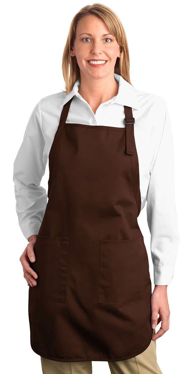Full Length Apron with Pockets, Color: Coffee Bean, Size: One Size