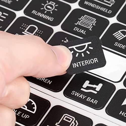 Auxbeam - Switch Panel Stickers for RA80 XL AR-600 120 Pcs 8 Gang Switch Panel Labels, Larger 1 Inch DIY Stickers for Car RV Truck Marine Boat