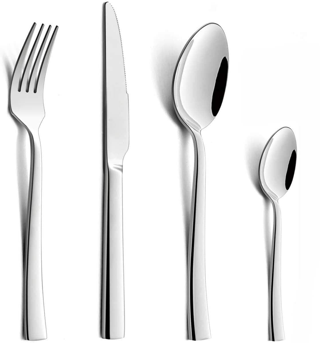 HaWare 24 Piece Cutlery Set, Stainless Steel Flatware Silverware Sets with Knife Spoon Fork, Service for 6, Mirror Polish & Dishwasher Safe - (Basics Set) for Home/Kitchen/Party/Travel