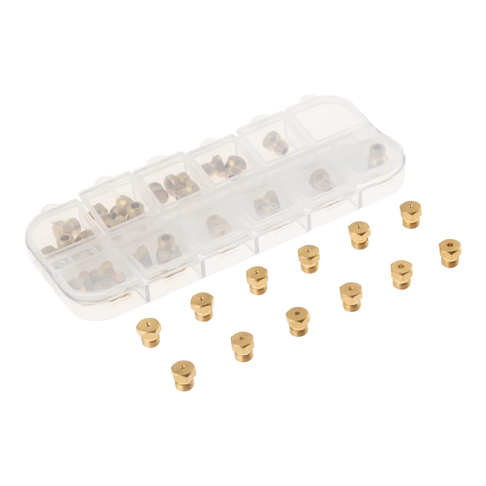 36PCS Range Stove Oven Orifice Conversion Kit - Propane Lp Natural Gas Brass Jet Burner Nozzle, M6x0.75mm Gas Spray Tips 0.3/0.4/0/7/0.8/0.9/1.0/1.1/1.2/1.5/1.7/1.9mm