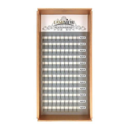 LASHVIEW Natural Long 6D Volume Eyelash Extension Rapid Cluster Lashes Pro Granting 0.10mm C Curl 13mm Length 6D Individual Lashes