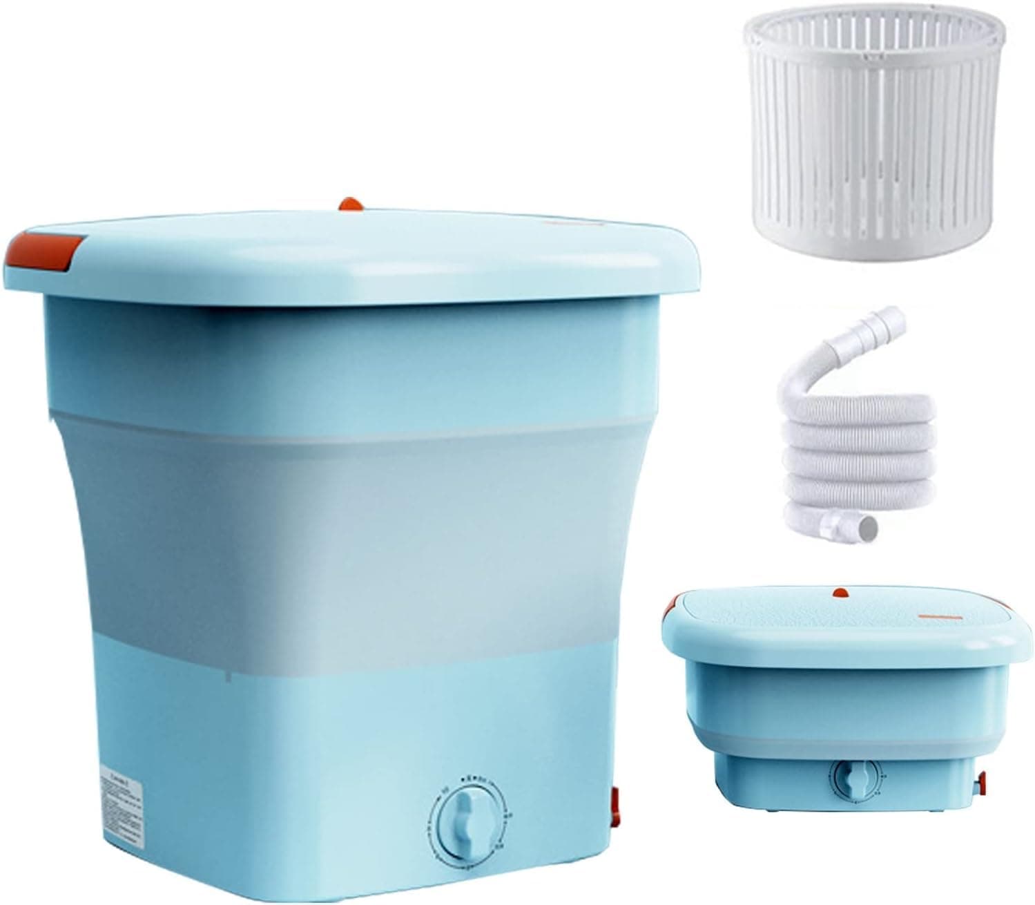 FORUBAR Portable Washing Machine, Mini Washing Machine with Dryer, Foldable Small Washing Machine with Dehydration Basket, for RVs, Travel, Camping, Underwear, Babies