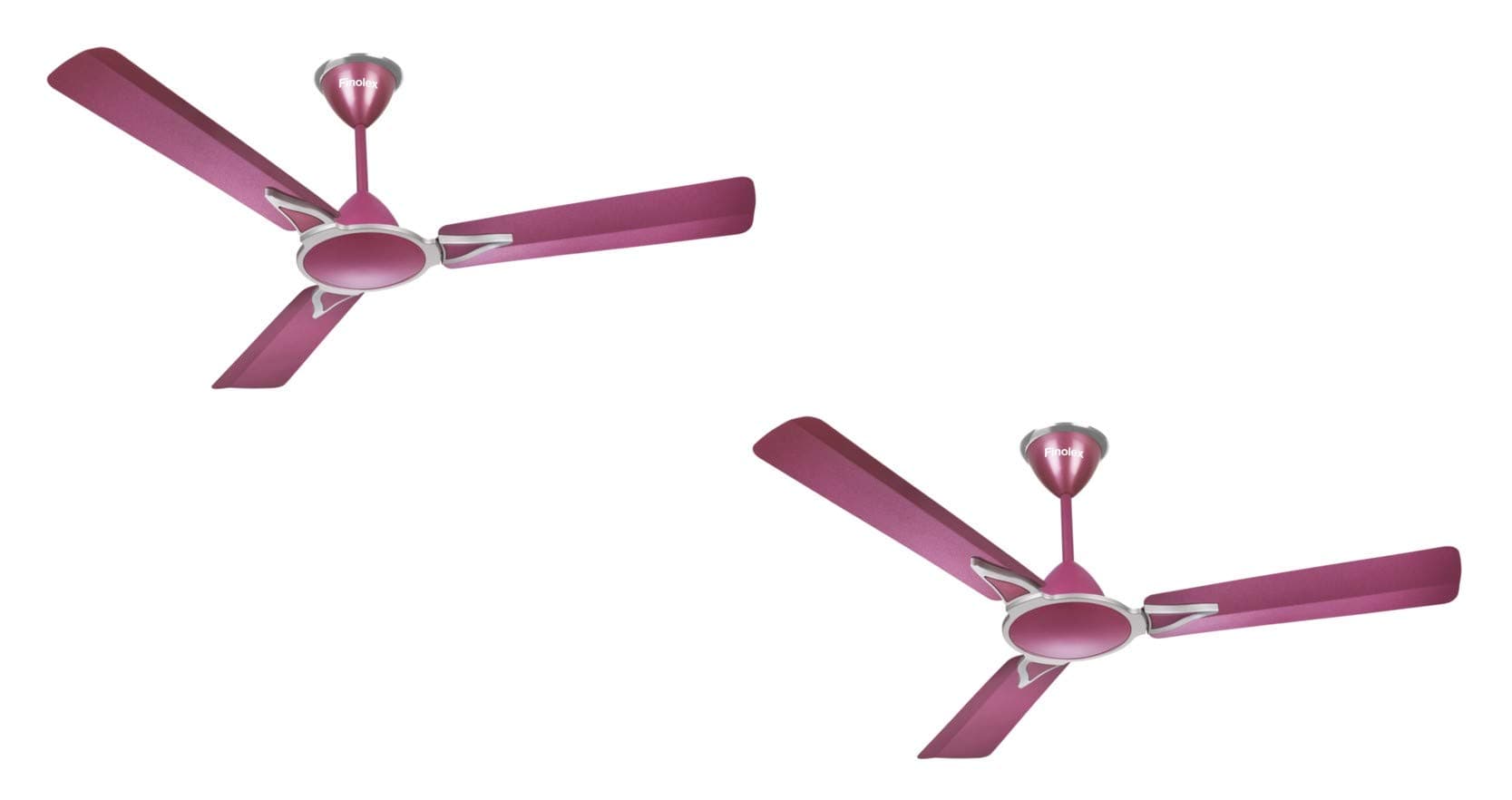 Finolex Widdly 1200 mm 75 Watt Ceiling Fan with 2 Years Warranty, Set of 2, Pink Metallic