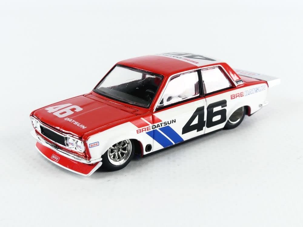 Datsun 510 Pro Street Version 2#46 "BRE Red and White (Designed by Jun Imai) Kaido House 1/64 Diecast Model Car by True Scale Miniatures KHMG006