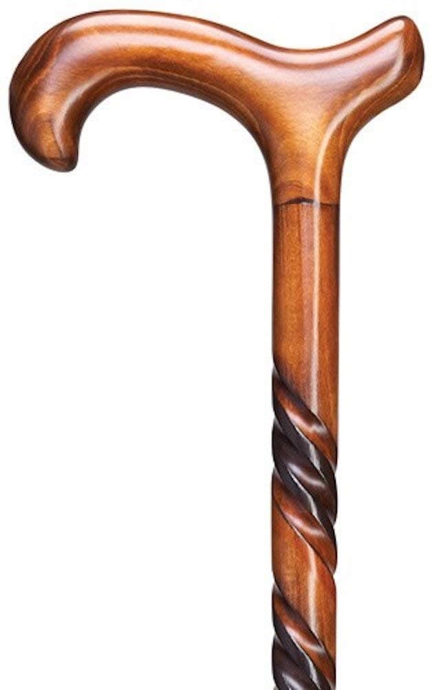 Unfolding Wooden Walking Stick/Cane with Comfortable Plam Shaped Handle Unique Design Handcrafted Wooden Stick Lightweight Stick for Adults Derby Handle Stick - 37"