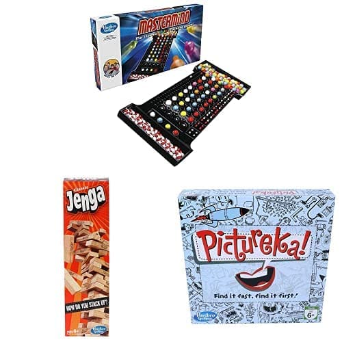 Hasbro Gaming Mastermind & Classic Jenga, Hardwood Blocks, Stacking Tower Game for Kids Ages 6 +, 1 or More Players & Pictureka! Board Game for Family and Kids Ages 6+, Multicolor