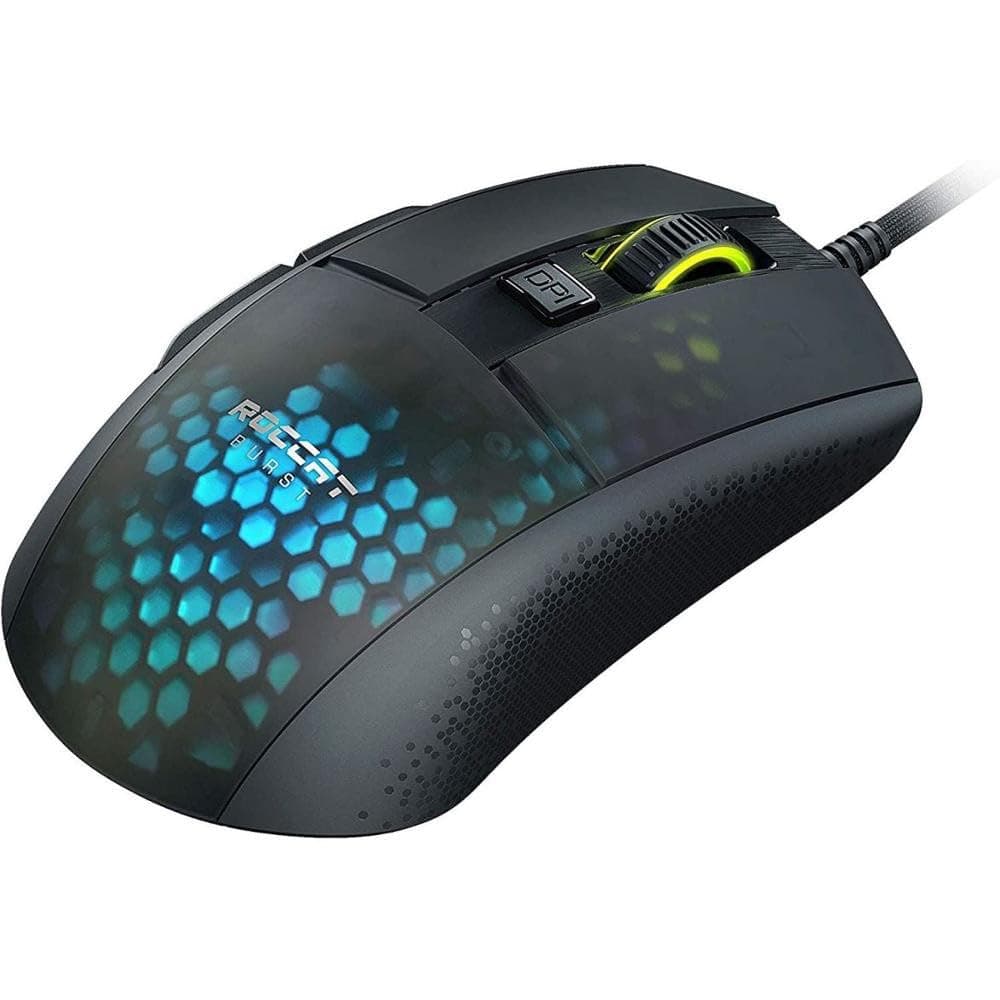 Roccat Burst Pro - Extreme Lightweight Optical Pro Gaming Mouse (high precision, optical Owl-Eye sensor (100 to 16,000 dpi), RGB AIMO LED lighting, only 68g, designed in Germany), black ROC-11-745