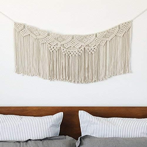 Wovenly Big Macrame Wall Hanging - 15W x 35L Large Wall Tapestry Bohemian - Hippie or Boho Decor for Dorm or Apartment - Home Wall Decorations for Living Room - Macrame Curtain Woven Wall Hangings