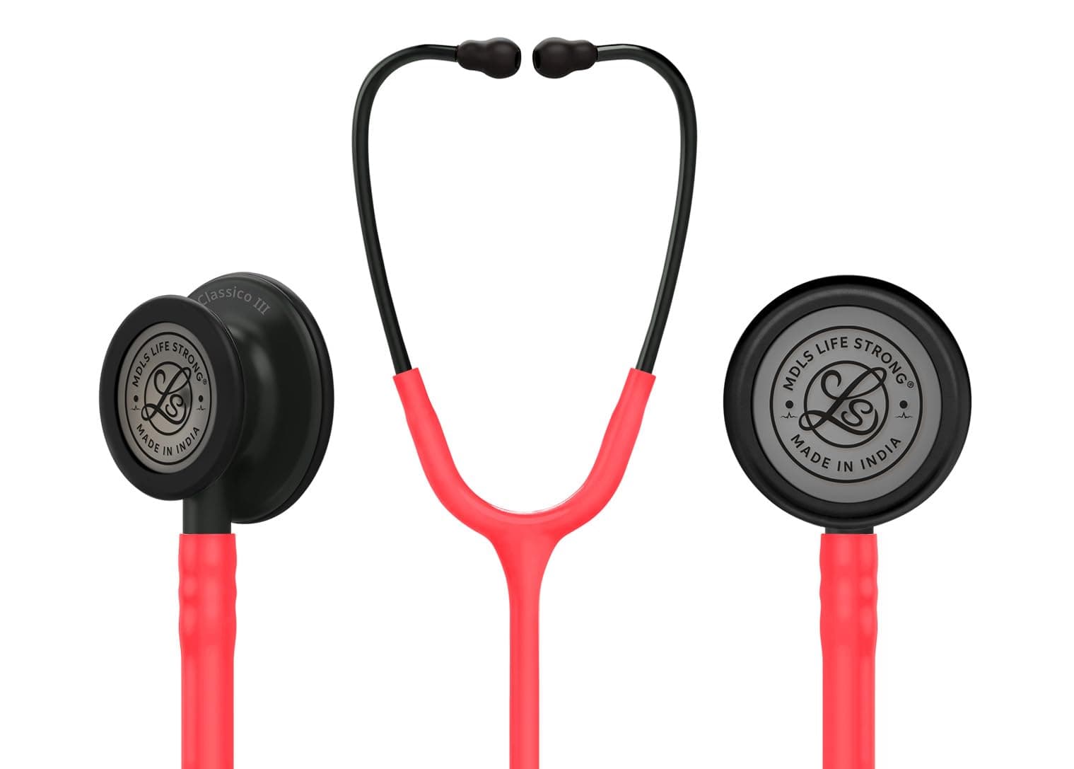 Classico lll Zed Black Finished Dual Side Stethoscope For Doctors/Nurse Acoustic Stethoscope (Cherry Pink)
