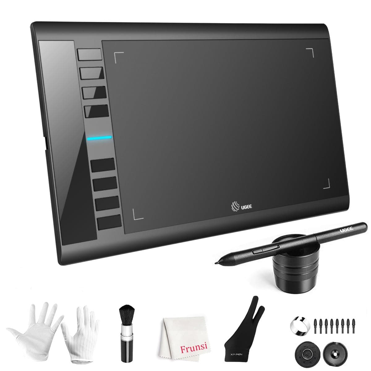 Drawing Tablet, UGEE M708 Graphics Drawing Tablet V3 with 10 * 6 inch, 16384 Level Pressure Battery Free Pen Stylus, 8 Hot Keys Compatible with Windows PC Macbook Chromebook Linux for Digital Drawing