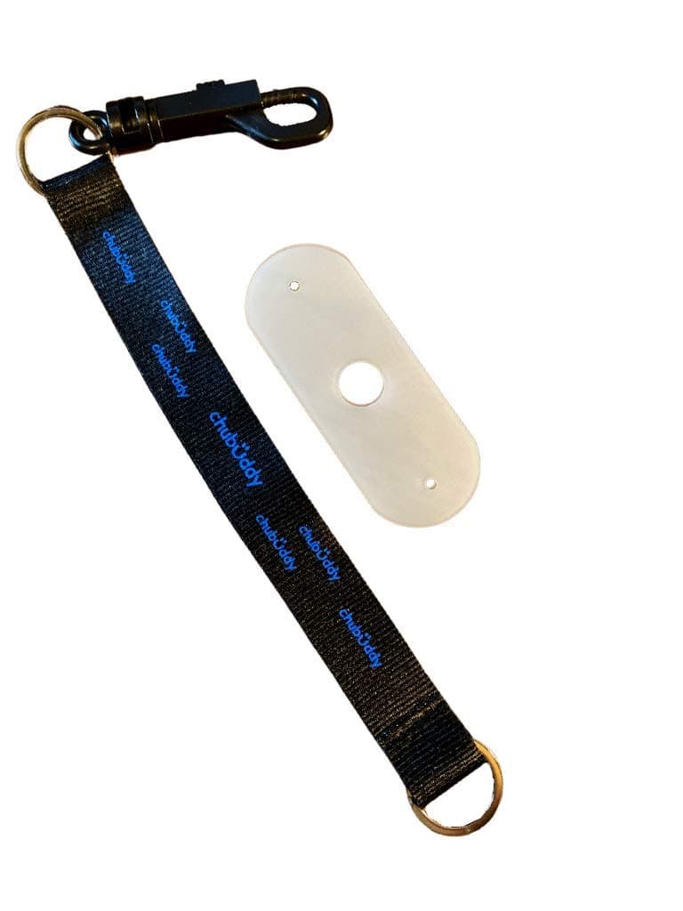 Chubuddy Chew Holder Black Screen Print- Black Tether and Natural Strap