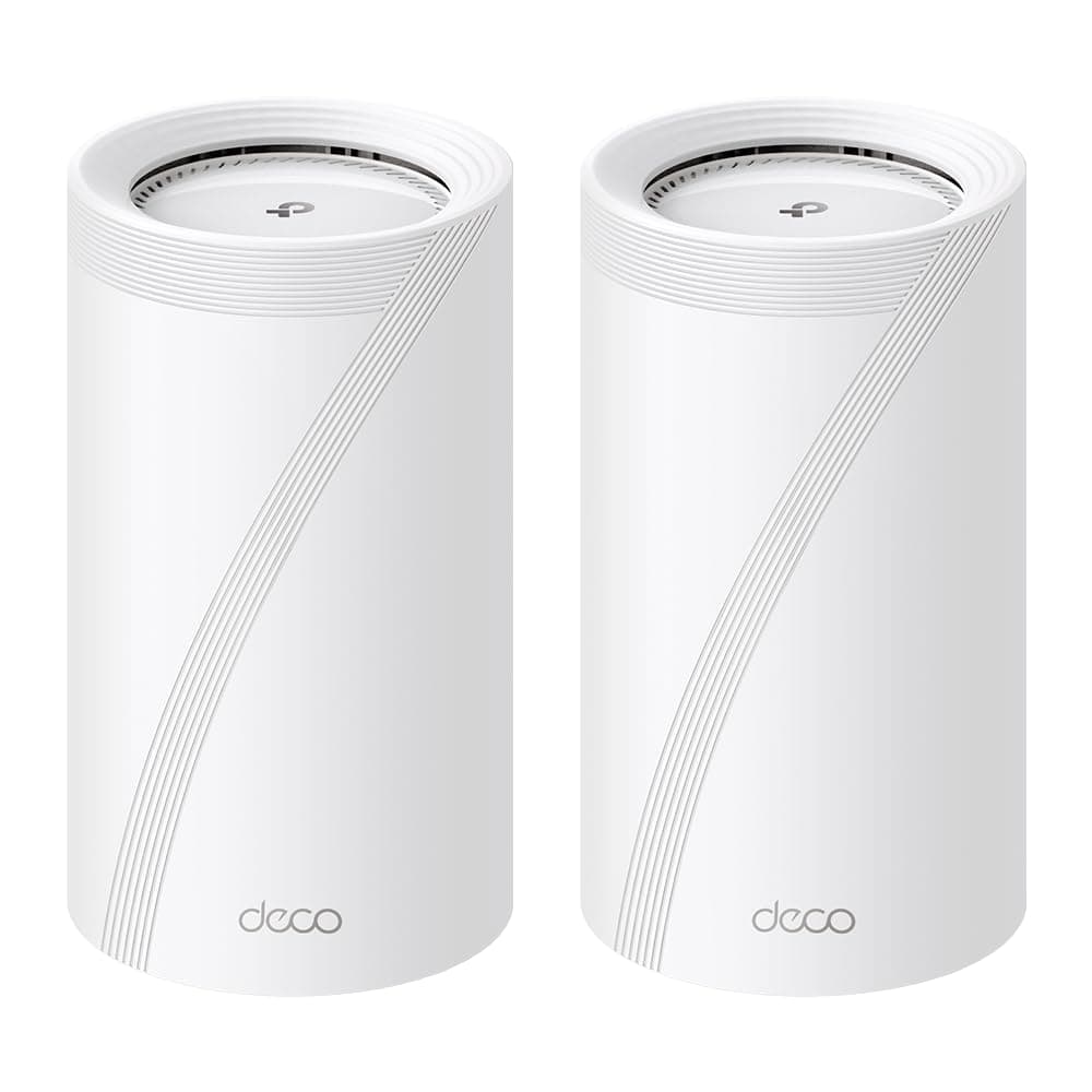 TP-Link Deco BE75 BE17000 Tri-Band WiFi 7 Mesh System - 8-Stream, 17 Gbps, 200+ Device Connect, 10 Gbps Wired, AI Roaming, Wireless/Wired Combined Backhaul, Google/Alexa, HomeShield, 2-Pack