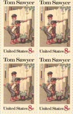 Tom Sawyer Set of 4 x 8 Cent US Postage Stamps NEW Scot 1470