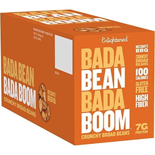 Enlightened Bada Bean Bada Boom Plant-based Protein, Gluten Free, Vegan, Non-GMO, Soy Free, Kosher, Roasted Broad Fava Bean Snacks, Mesquite BBQ, 1 Ounce (12 Count) …