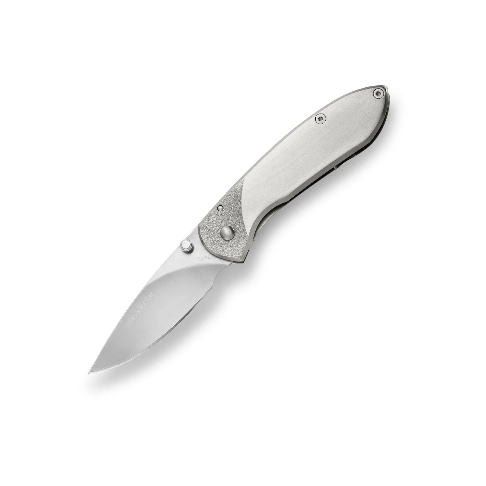 327 Nobleman Folding EDC Knife, 2-5/8” Pocket Knife Blade, Stainless Steel Handle, 7Cr17MoV Steel Drop Point Folding Blade, Brushed Steel, 2.6 oz