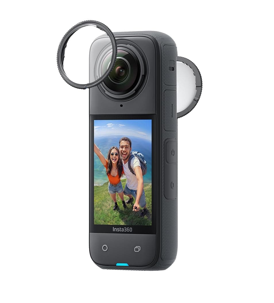 insta360 X4-8K Waterproof 360 Action Camera, 4K Wide-Angle Video, Invisible Selfie Stick Effect, Removable Lens Guards, 135 Min Battery Life, AI Editing, Stabilization, for Sports, Travel, Outdoor