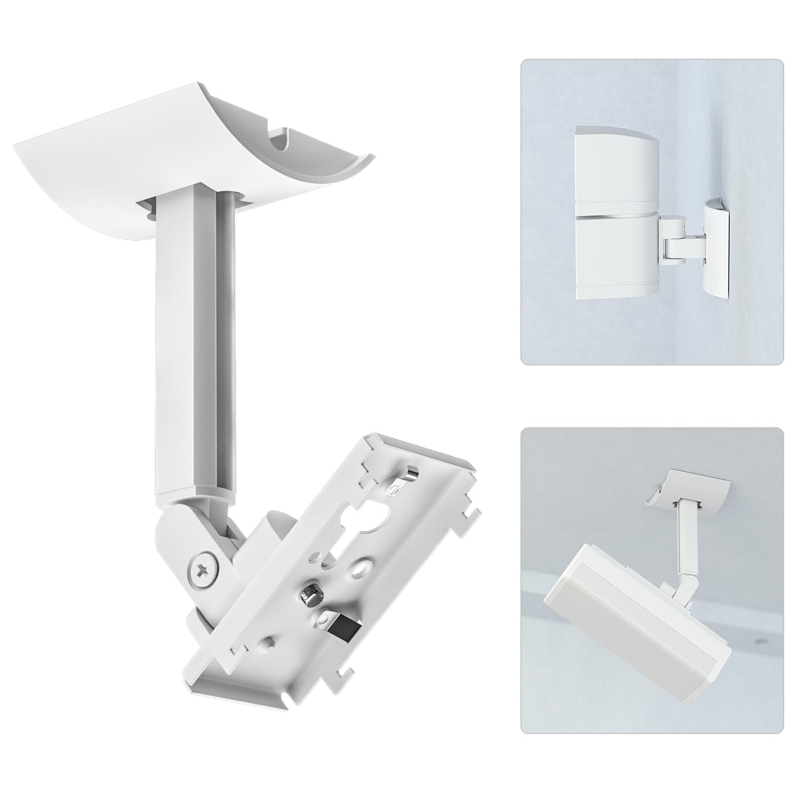 (2 Pack) Adjustable Speaker Wall Mount for Bose Speaker Mount, Ceiling & Wall Mount for Bose UB-20, UB-20 Series II, WB-50 II, Lifestyle Series, Soundtouch Series, Cinemate, Acoustimass Series White