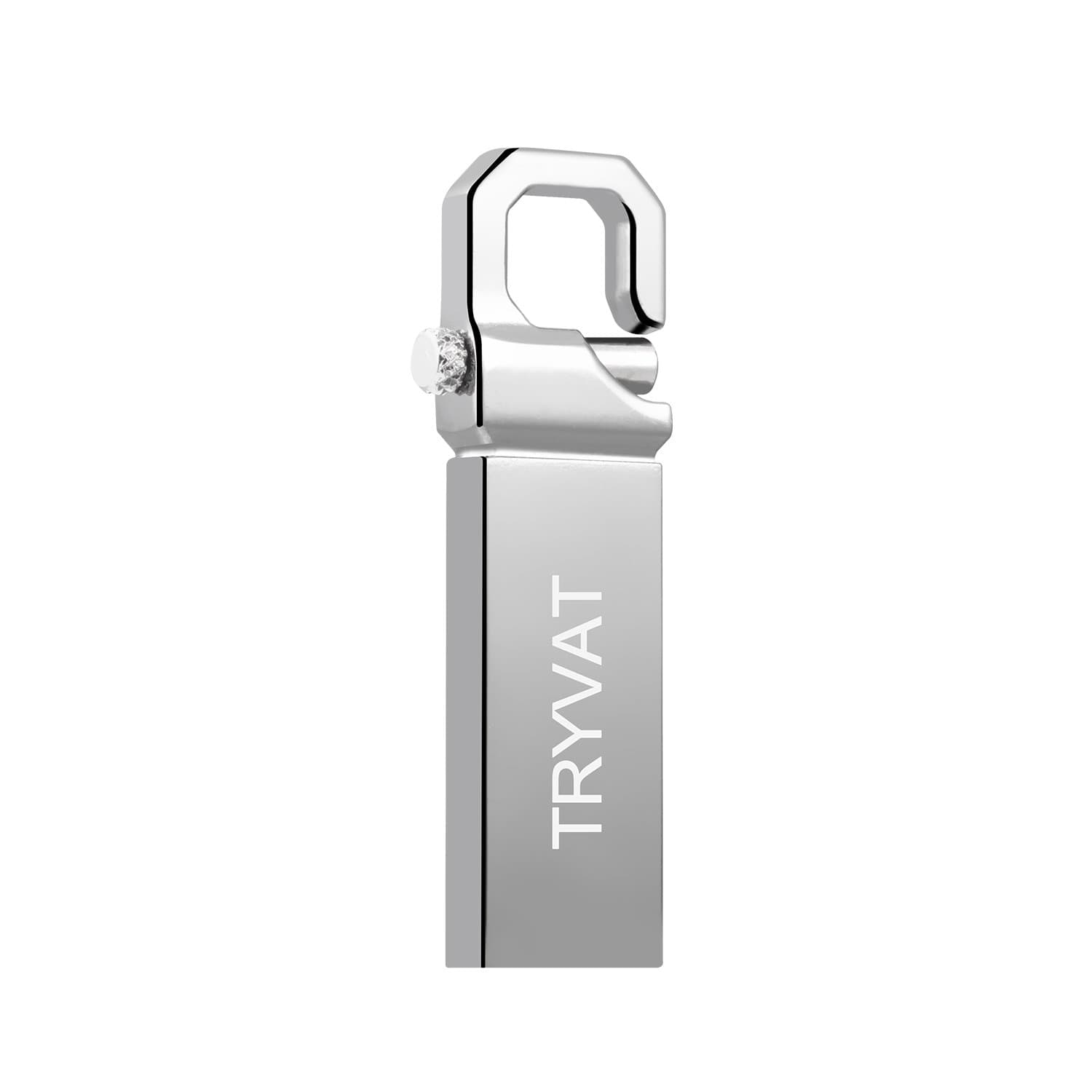 TRYVAT 128GB Stainless Silver Swivel USB 2.0 Flash Drive Memory Stick Storage Thumb Pen