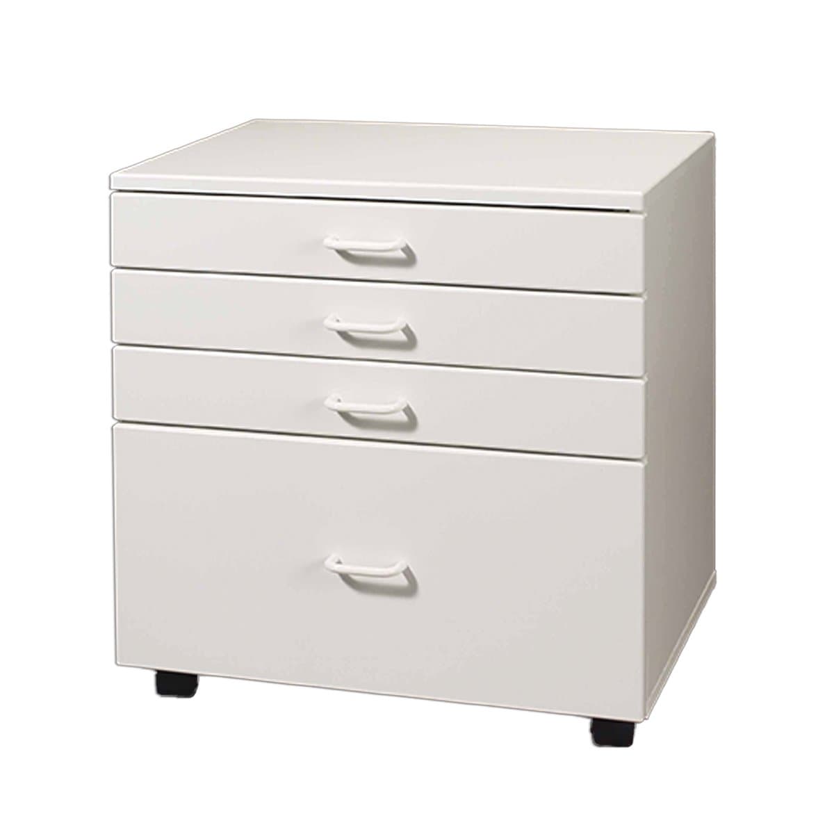 Fashion Sewing Cabinets Model 39 Stackable Drawer Caddy 3 Small Drawers, 1 Large Drawer, Stackable White