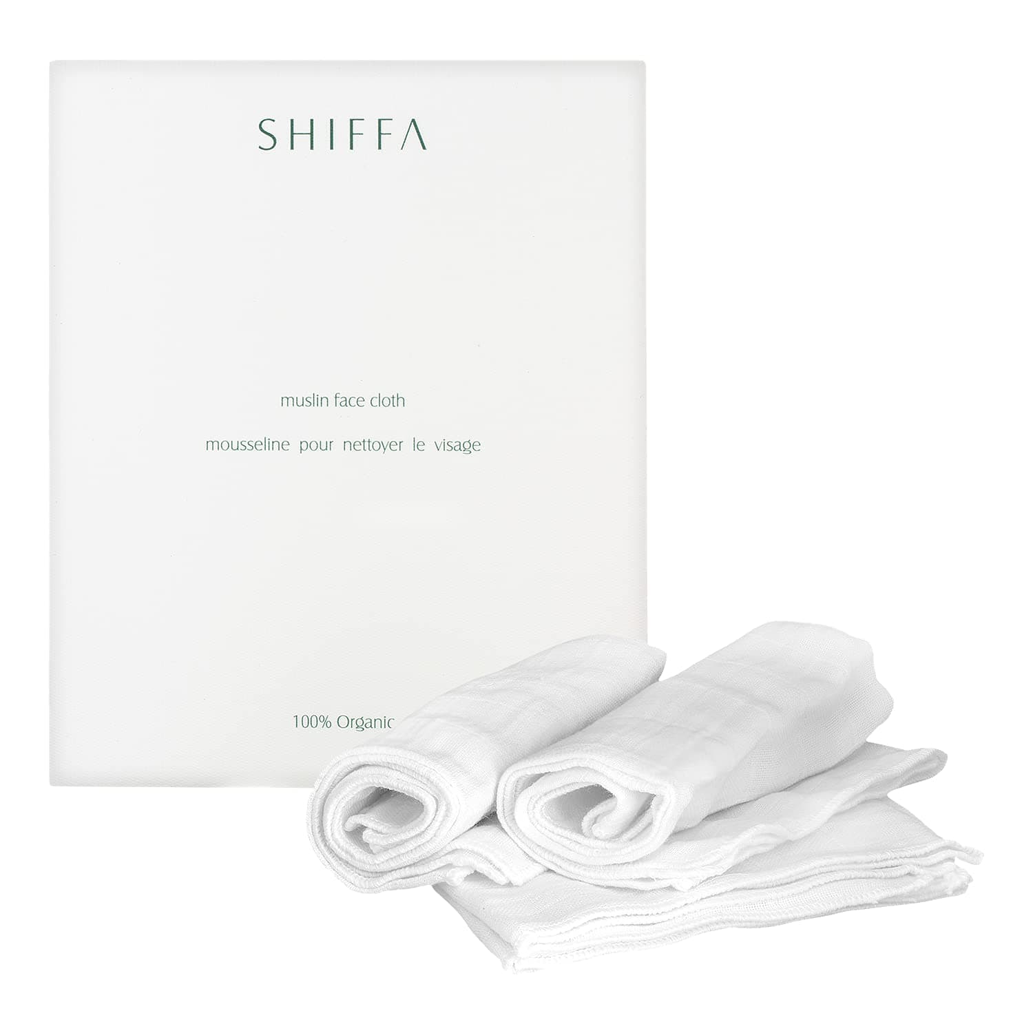 Shiffa Organic Muslin Face Cloth - 3 pcs