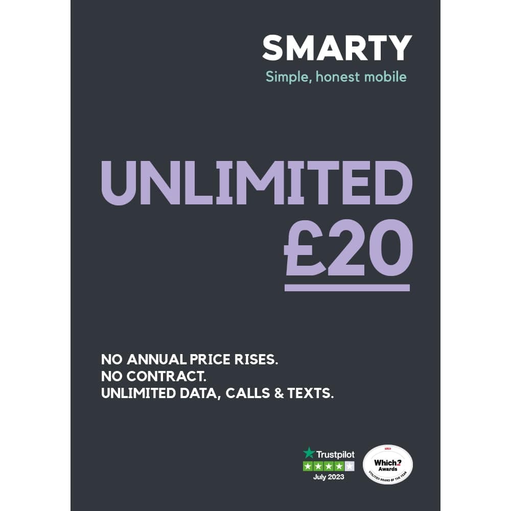 SMARTY Unlimited SIM Only 1-month flexible plan