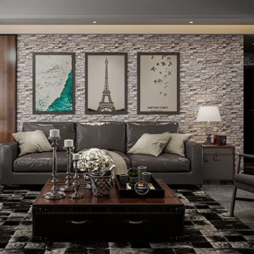 3D Brick Wall Panels Peel and Stick 3D Brick Wall Panels Faux Stone Wall Panels Self Adhesive Foam Wallpaper (Rock, 20 Pcs)