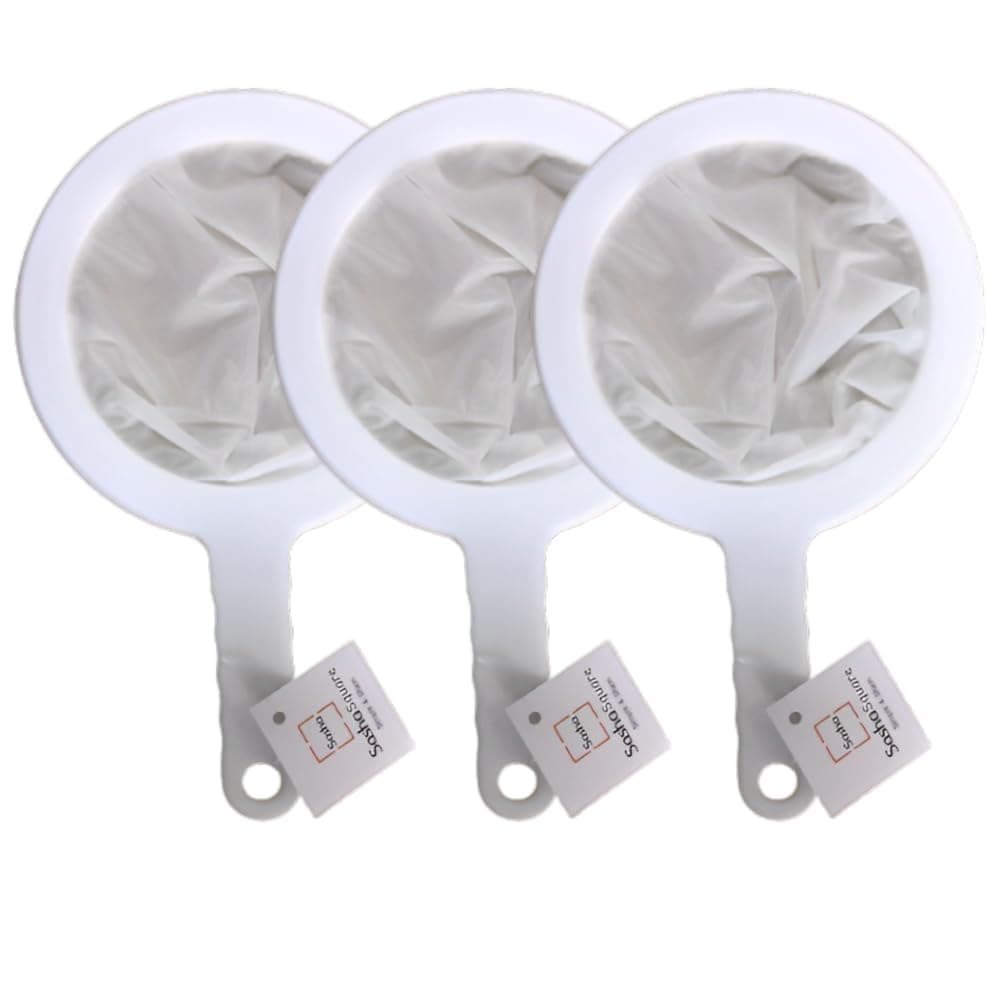 Kitchen Ultra-Fine Nylon Mesh Strainer Plastic Sieve Fine Mesh Filter Spoon For Soy Milk Coffee Filter Milk Yogurt Juice Kefir Honey coladores de cocina (Set of 3-100 + 200 + 400 Mesh)