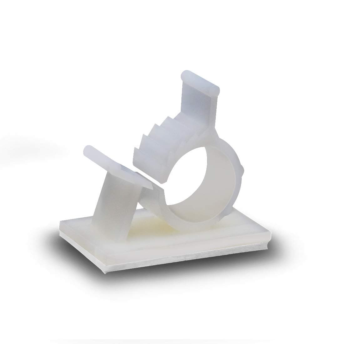 XL Adjustable Cable Clips Adhesive Nylon Wire Clamps, White, 25 Pack