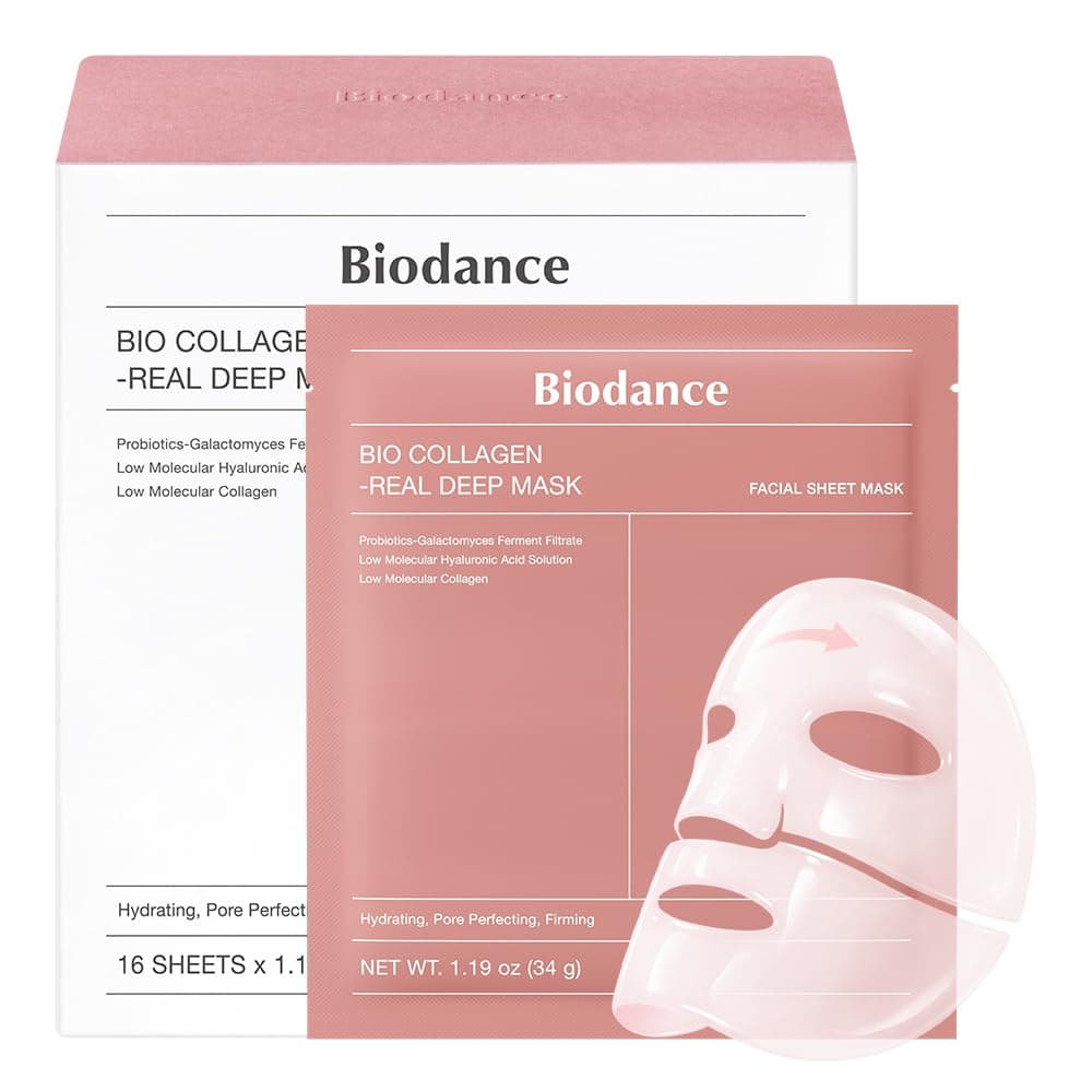- 【BIODANCE】Bio Collagen Real Deep Mask (16 sheets) | Hydrogel Mask | Highly Moisturizing | Firm and Lustrous Pore Care | Non-greasy | For Dry and Sensitive Skin | Korean Cosmetics