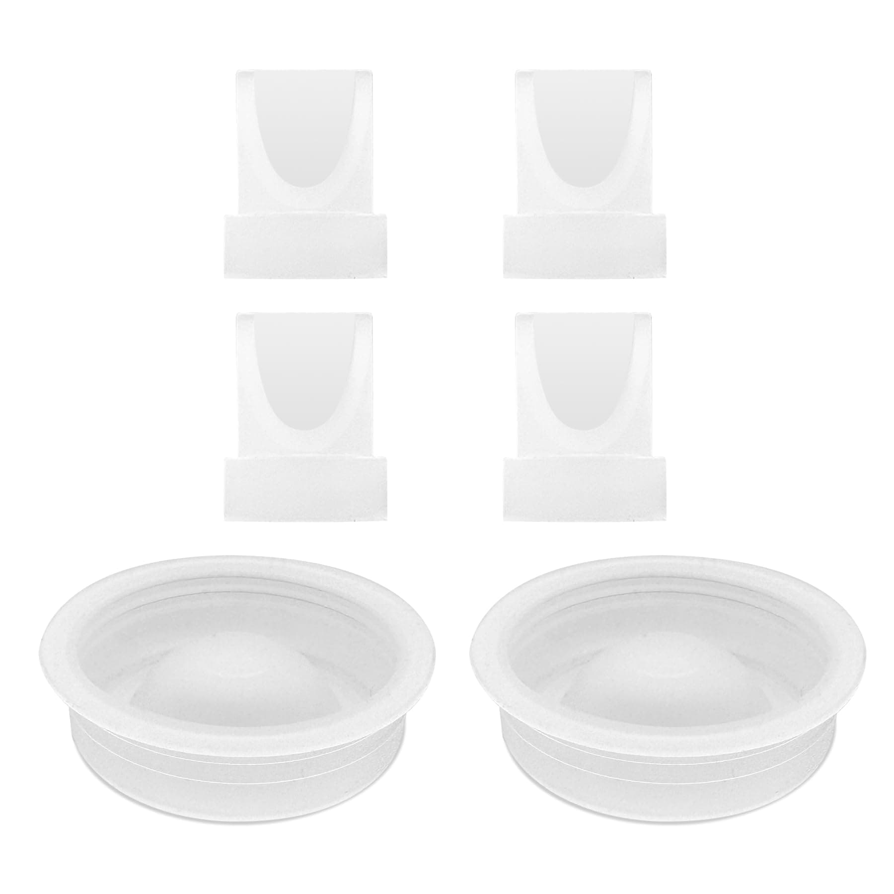 Replacement 4 Duckbill Valves/Duck Bill Valve & 2 Silicone Membrane/Diaphragm Compatible with Momcozy V1 / V2 Wearable Breast Pump, Pump Seal, Accessories Made by Durceler, Not Original Pump Parts