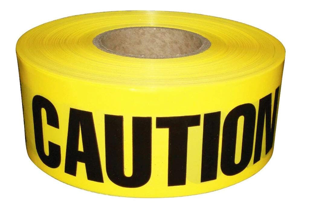 ATERET Premium Yellow Caution Tape 2-Pack 3 inch x 1000 feet, Hazard Safety Tape, Construction Tape for Danger/Hazardous Area, Ideal Use for Halloween Decorations, Party, Work-Site