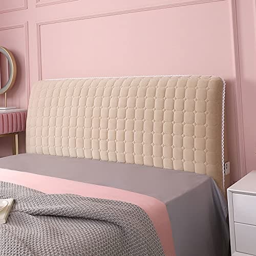 Headboard Covers Slipcover, Stretch Bed Headboard Covers, Small Square Jacquard Dustproof Protector Cover for Upholstered Headboard (Milk White, Queen Headboard Length ( Color : #20 , Size : 190cm/75i