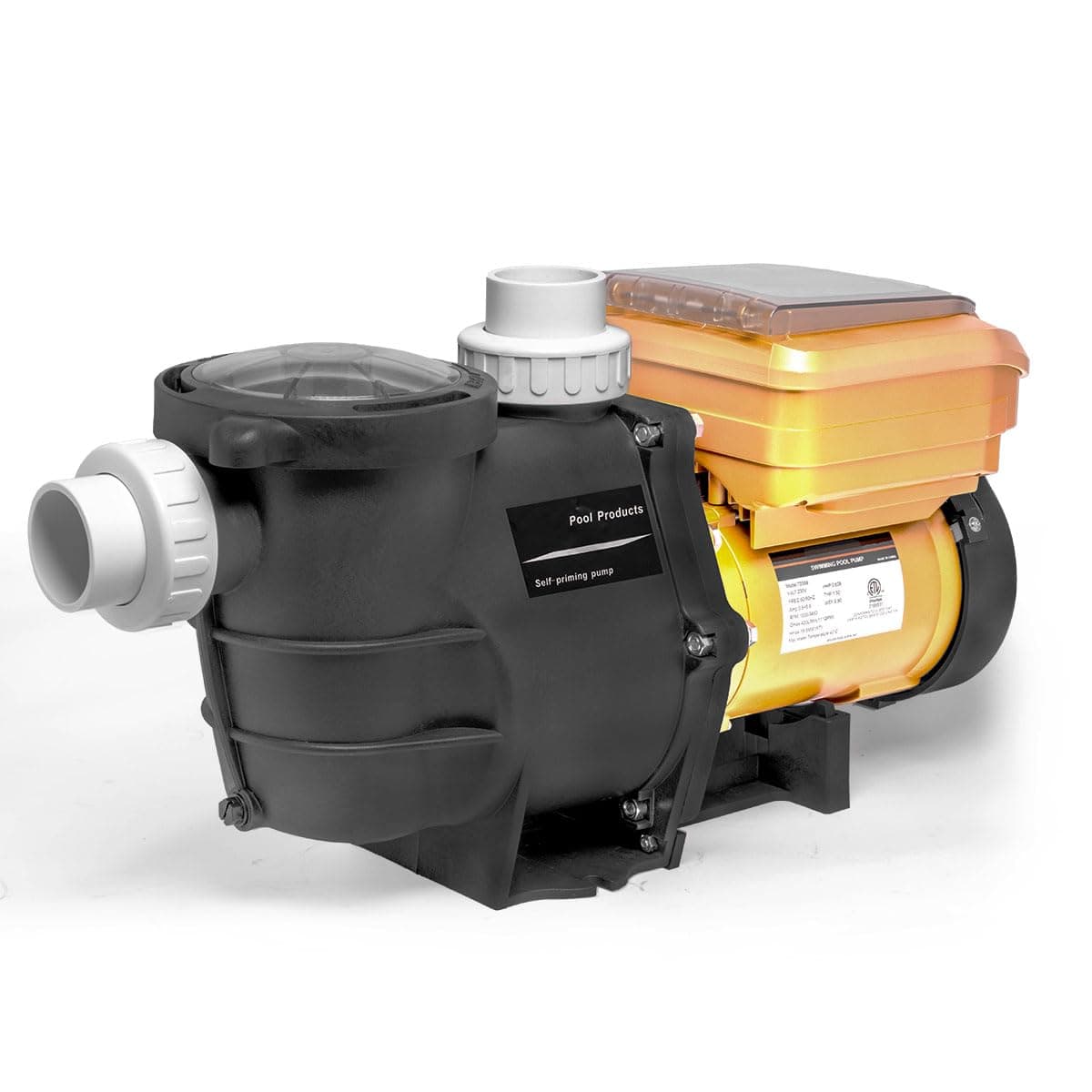 XtremepowerUS 1.5HP High Flow Variable Speed Pool Pump Intelligent Control Panel Swimming Pool Pump Inground with 2" Inch Fitting Adapter Slip-On Set, 230V