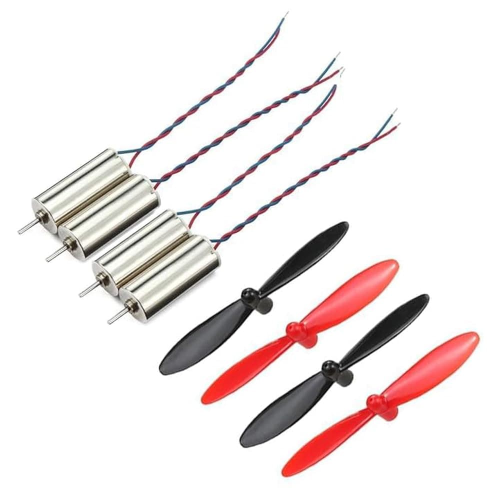 SYMFONIA- 4 Pieces Dc 3.7V 816 8X16Mm Micro Coreless Motor With Propeller High-Speed Mini Drones 50000+ RPM(4 Motors / 4 Propellers).