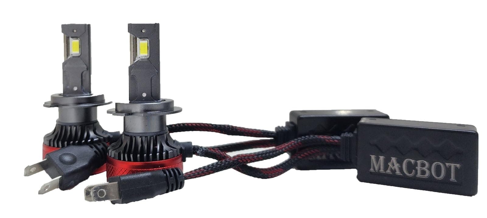 - MACBOT H7 Type LED Headlight Bulb 300 Watt MX-H7, with 2-Year Replacement Warranty - Made in India for Cars (150 Watt Each Bulb) Super Bright White Light, Easy Installation, Long-lasting Performance