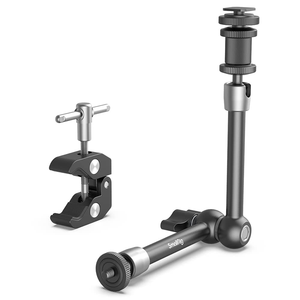 11'' Magic Arm with Super Clamp, 1/4''-20 Threaded Articulating Arm with Cold Shoe Mount for Monitor, LED Light, Microphone - 3726