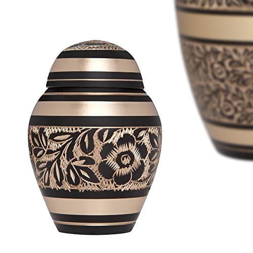 Mini Keepsake Urn • Miniature Funeral Cremation Urn fits Small Amount of Ashes • Serenita Model • 2.75 inches Tall