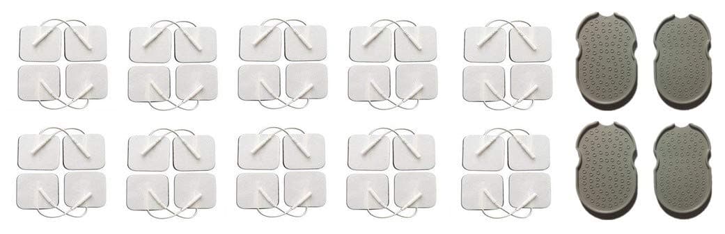 TENS Unit Electrodes Pads - Premium Quality Re-Usable White Carbon Electrode Pads Medical Non-Woven Material Pads Holders