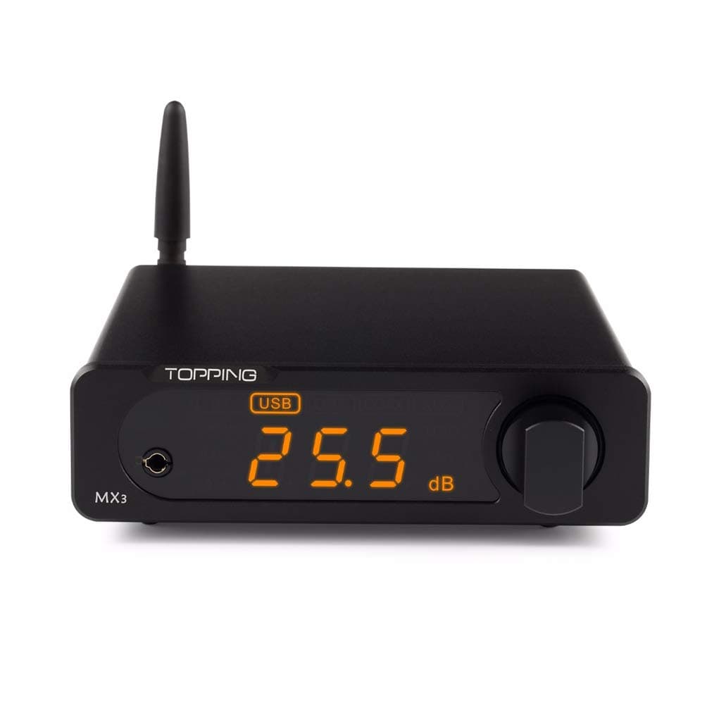 Topping MX3 DAC Headphone Amplifier Bluetooth USB/ Optical /Coaxial / AUX / SW Digital Audio Power Amplifier Receiver(Black)
