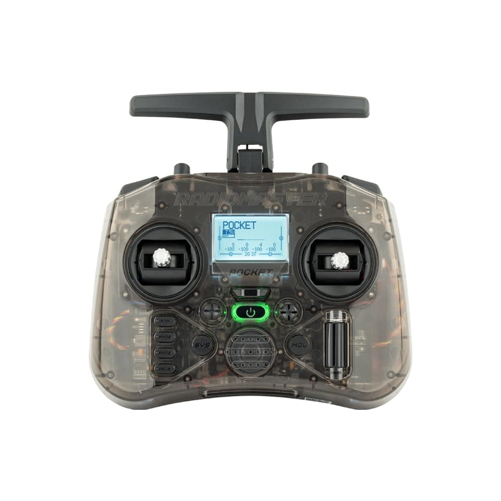 RotorLogic RadioMaster Pocket Portable Remote Controller Hall Gimbal EdgeTX Built in LED Light Mode 2 (Charcoal, ELRS)