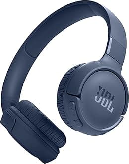Tune 520BT Wireless On-Ear Headphones, Pure Bass Sound, 57H Battery with Speed Charge, Hands-Free Call + Voice Aware, Multi-Point Connection, Lightweight and Foldable - Blue, JBLT520BTBLUEU