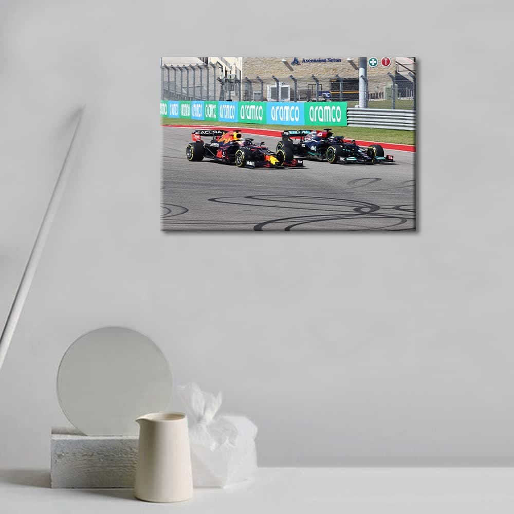 Urban Championship Grand Prix Canvas Rustic Wall Decor New Sports Car Wall Art Paintings Decorate for Living Room Bedroom Posters Prints Framed Ready to Hang 36x24 in