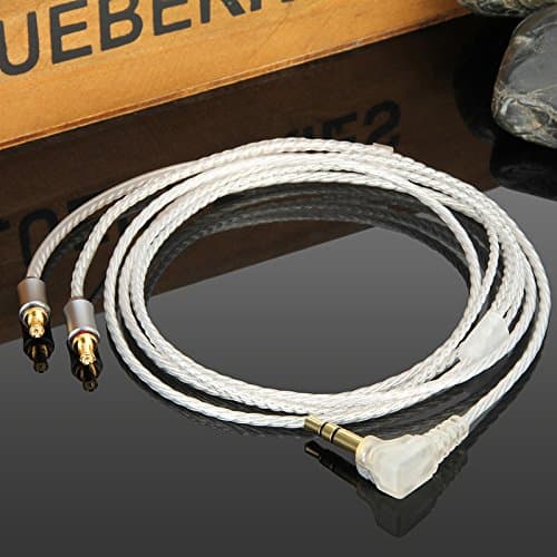 Earmax Upgrade Cable for ATH-LS50 70 200 300 400 E40 50 70 SR9 ESW950 Handmade Custom 4C-OFC Silver Plated Upgrade Repair Cable - White