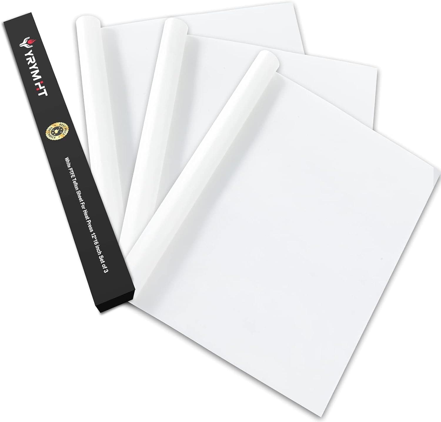 3 Pack 12"x16" White Teflon Sheets - Heat Press Paper, Reusable, Non-Stick, Heat Resistant Craft Mat