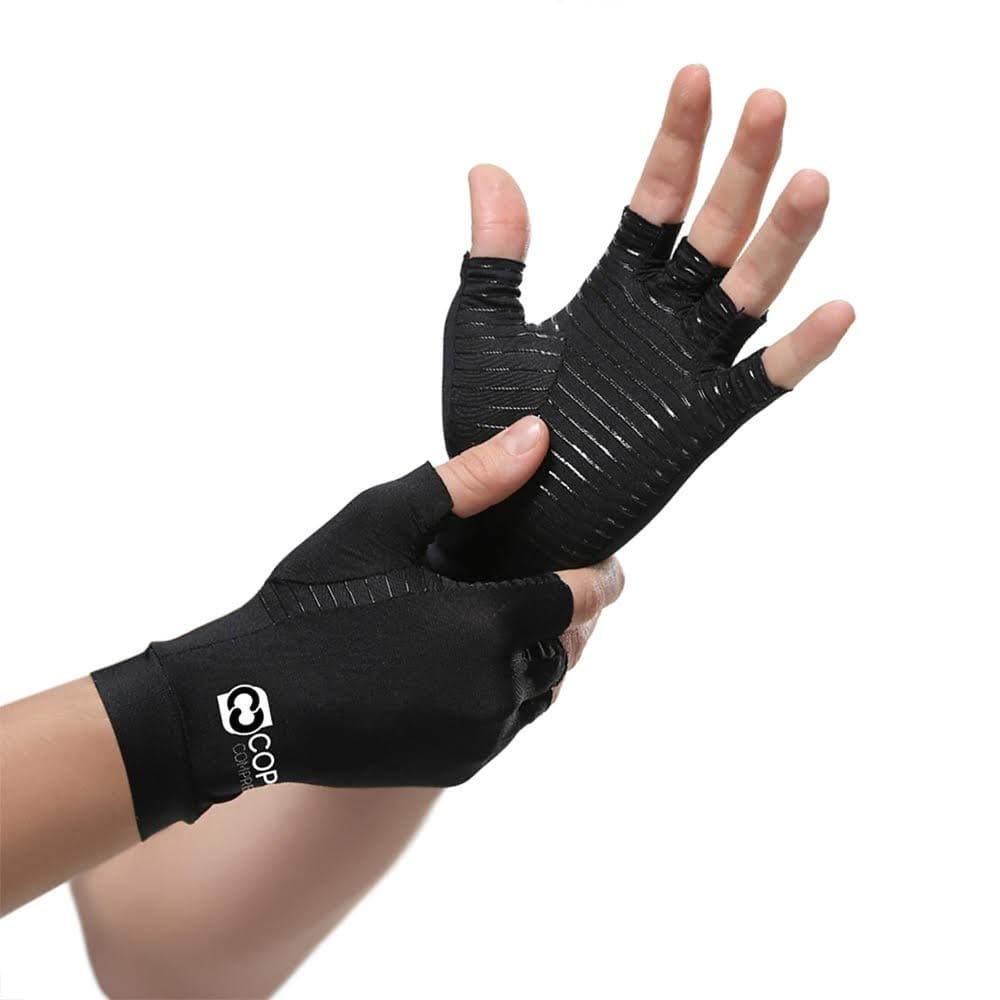 Copper Compression Arthritis Gloves - GUARANTEED Highest Copper Content. #1 Best Copper Infused Fit Glove For Carpal Tunnel, Computer Typing,...