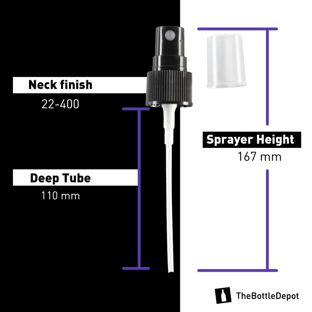 The Bottle Depot 7 Colors Available Bulk 12 Pack 4 oz Black Glass Bottles With Spray; Wholesale Quantity for Essential Oils, Serums with Pretty Frosted Finish to Protect and Preserve Quality